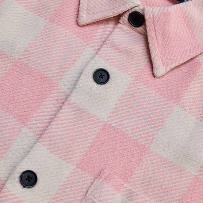 Light Pink Flannel Checks Overshirt