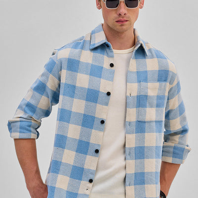 Blue Flannel Checks Overshirt