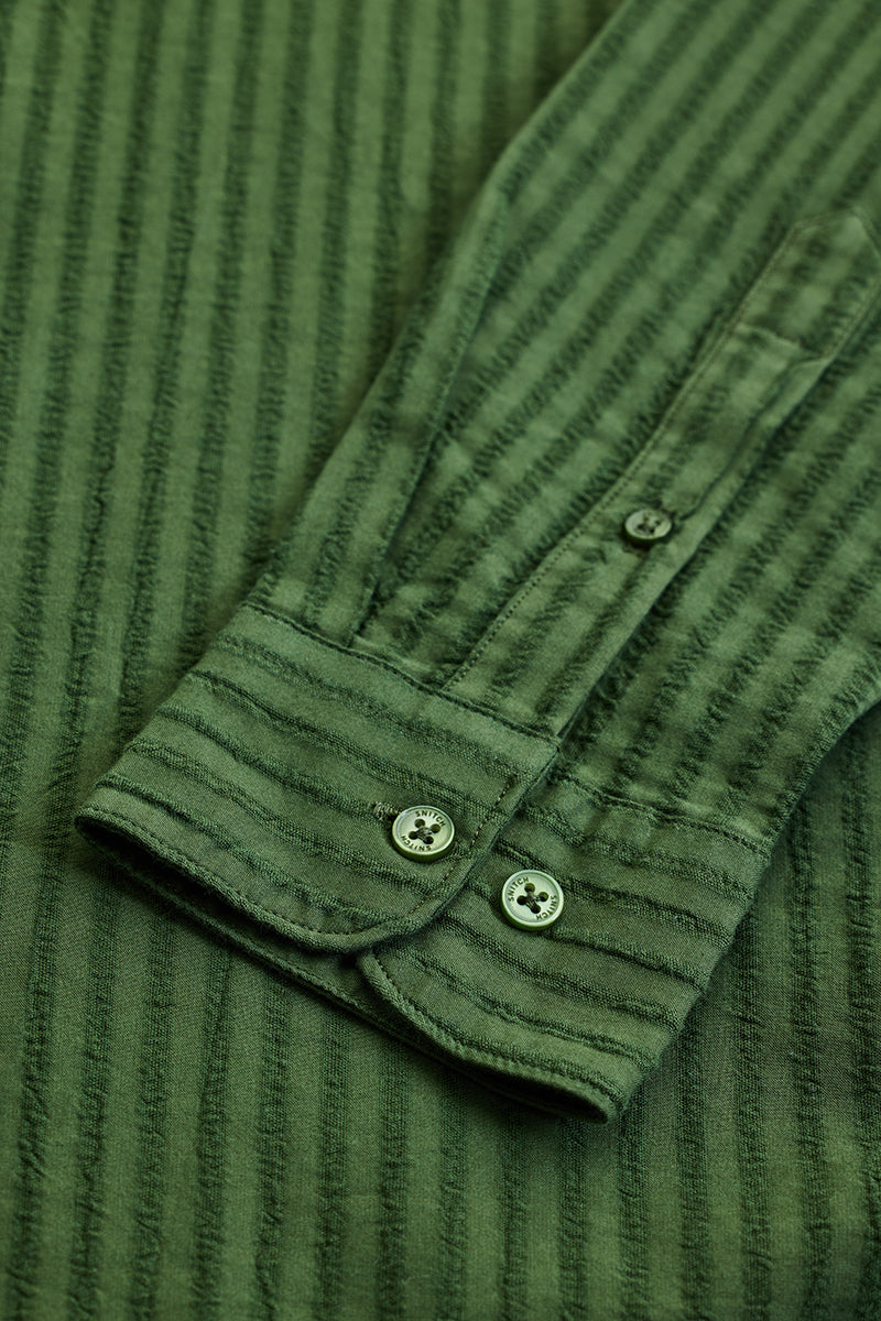 Green Stripes Slim Fit Shirt
