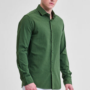 Green Stripes Slim Fit Shirt
