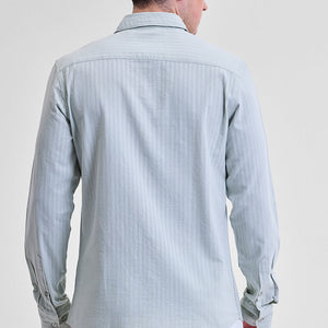 Light Grey Stripes Slim Fit Shirt