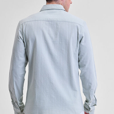 Light Grey Stripes Slim Fit Shirt