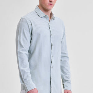 Light Grey Stripes Slim Fit Shirt
