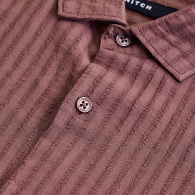 Mauve Stripes Slim Fit Shirt