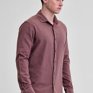 Mauve Stripes Slim Fit Shirt