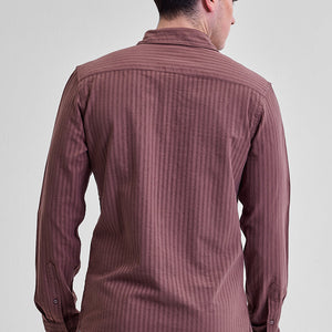 Mauve Stripes Slim Fit Shirt