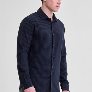 Navy Stripes Slim Fit Shirt