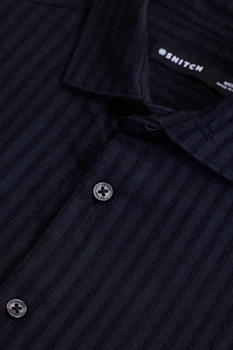 Navy Stripes Slim Fit Shirt