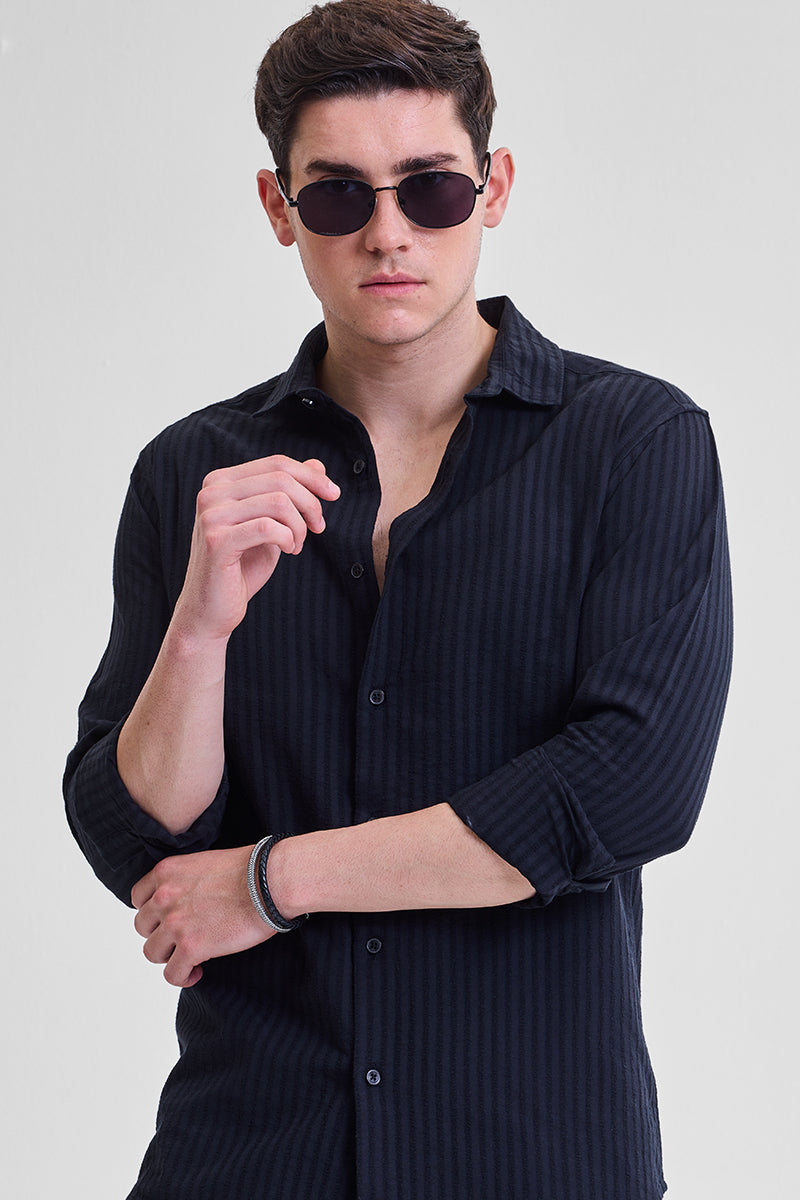 Navy Stripes Slim Fit Shirt