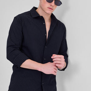 Navy Stripes Slim Fit Shirt