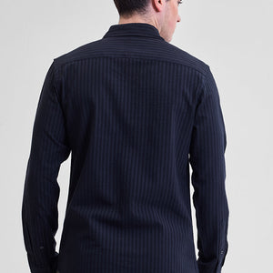Navy Stripes Slim Fit Shirt