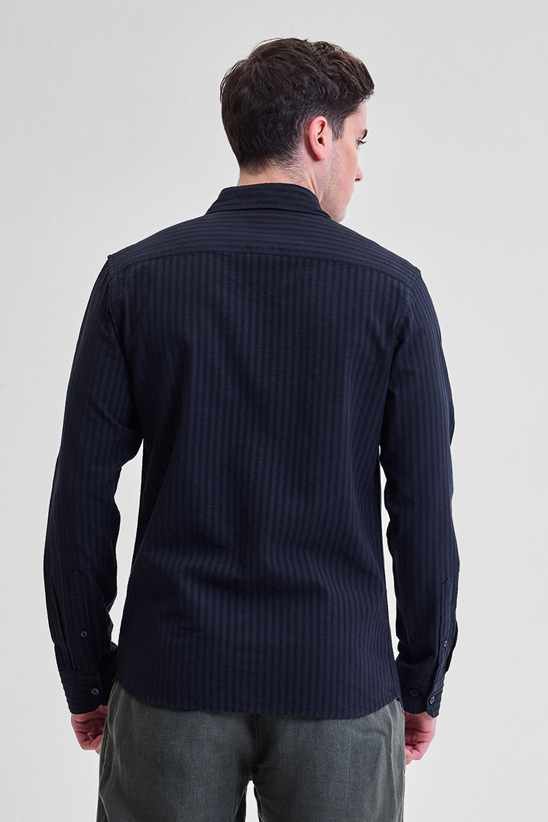 Navy Stripes Slim Fit Shirt