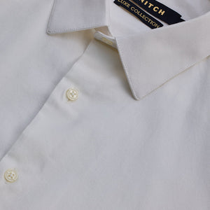 White Stretchable Slim Fit Shirt