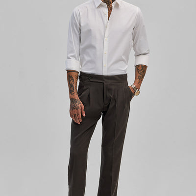 White Stretchable Slim Fit Shirt
