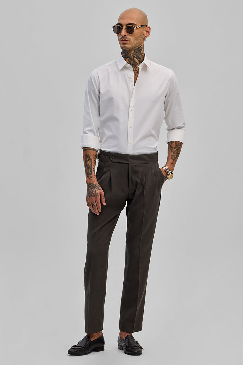White Stretchable Slim Fit Shirt