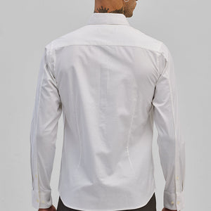White Stretchable Slim Fit Shirt