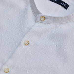 White Mandarin Slim Fit Shirt
