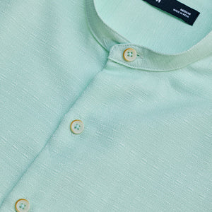 Mint Mandarin Slim Fit Shirt