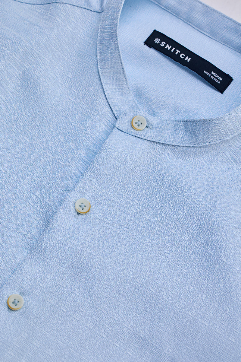 Light Blue Mandarin Slim Fit Shirt