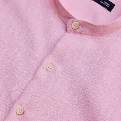 Pink Mandarin Slim Fit Shirt