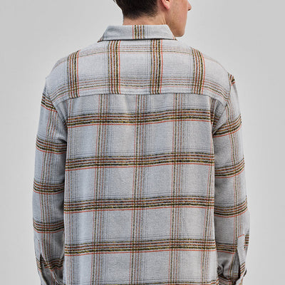 Light Grey Double Pocket Flannel Overshirt