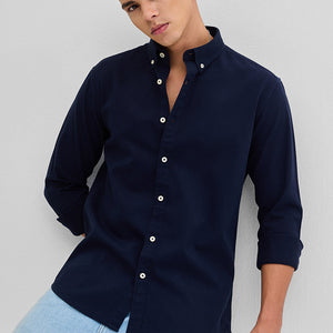 Navy Solid Twill Shirt