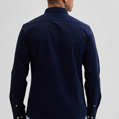 Navy Solid Twill Shirt