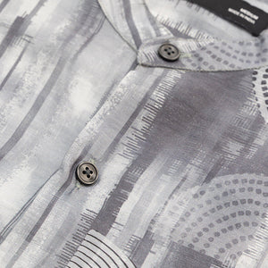 Grey Slim Fit Abstract Shirt