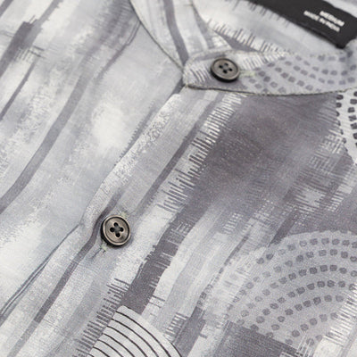 Grey Slim Fit Abstract Shirt