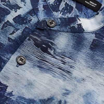 Dark Blue Slim Fit Abstract Shirt