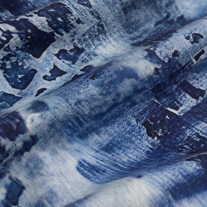 Dark Blue Slim Fit Abstract Shirt