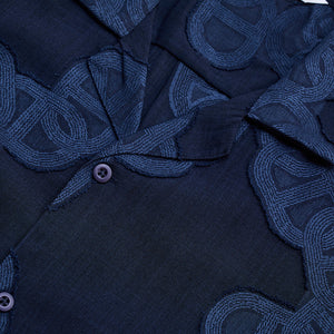 Navy Textured Box Fit Shirt