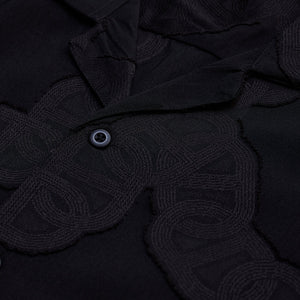 Black Textured Box Fit Shirt