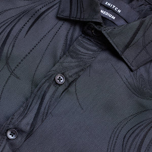 Black Self-Design Shirt