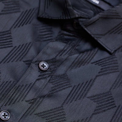 Black Self-Design Shirt