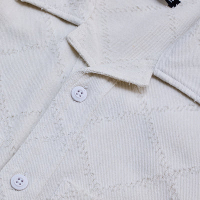 White Geometric Overshirt