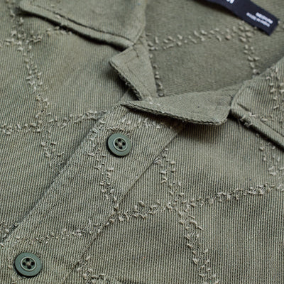 Olive Geometric Overshirt
