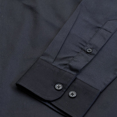 Black Embellished Slim Fit Shirt