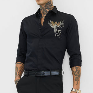 Black Embellished Slim Fit Shirt