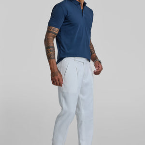 Dark Blue Textured Polo T-Shirt