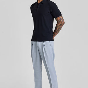 Black Textured Polo T-Shirt