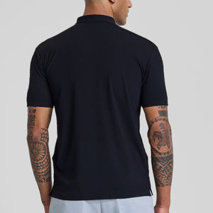 Black Textured Polo T-Shirt