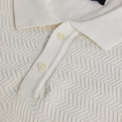 Off White Knitted Polo T-Shirt