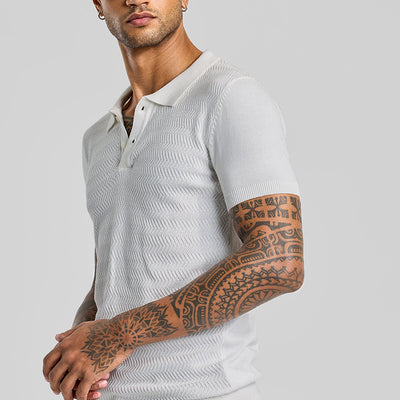Off White Knitted Polo T-Shirt