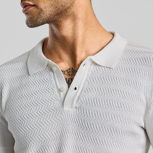 Off White Knitted Polo T-Shirt