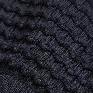 Black Zipper Knitted Polo T-Shirt