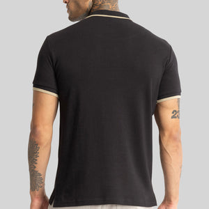 Black Zipper Polo T-Shirt