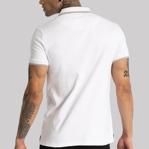 White Zipper Polo T-Shirt