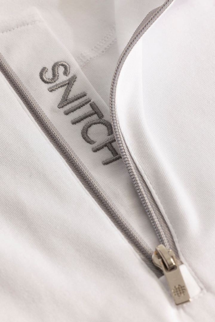 White Zipper Polo T-Shirt