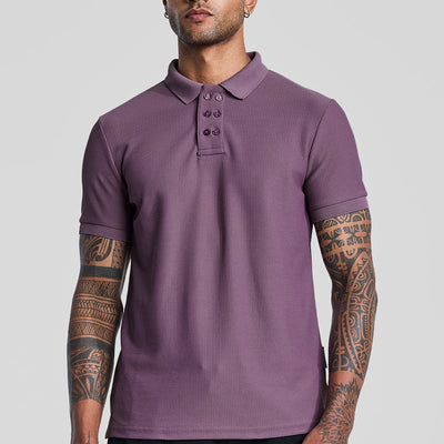Lavender Textured Polo T-Shirt